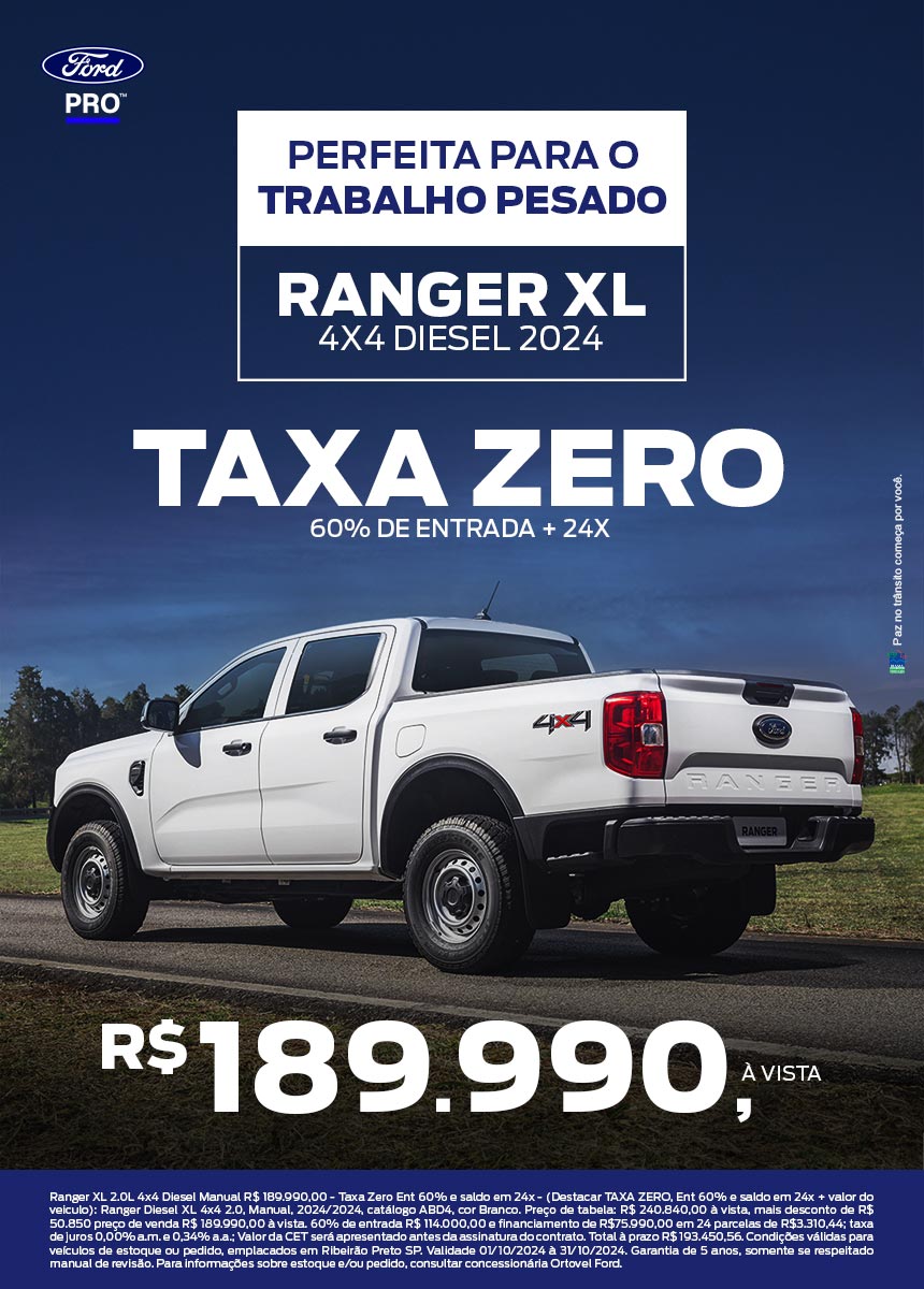 Nova Ranger XL 4X4 Diesel 2024 - taxa zero, entrada de 60% + 24x 